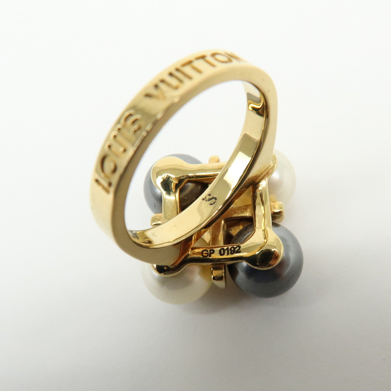 Louis Vuitton Bague Clemence Arrivee Imitation Pearl Ring M67017 S