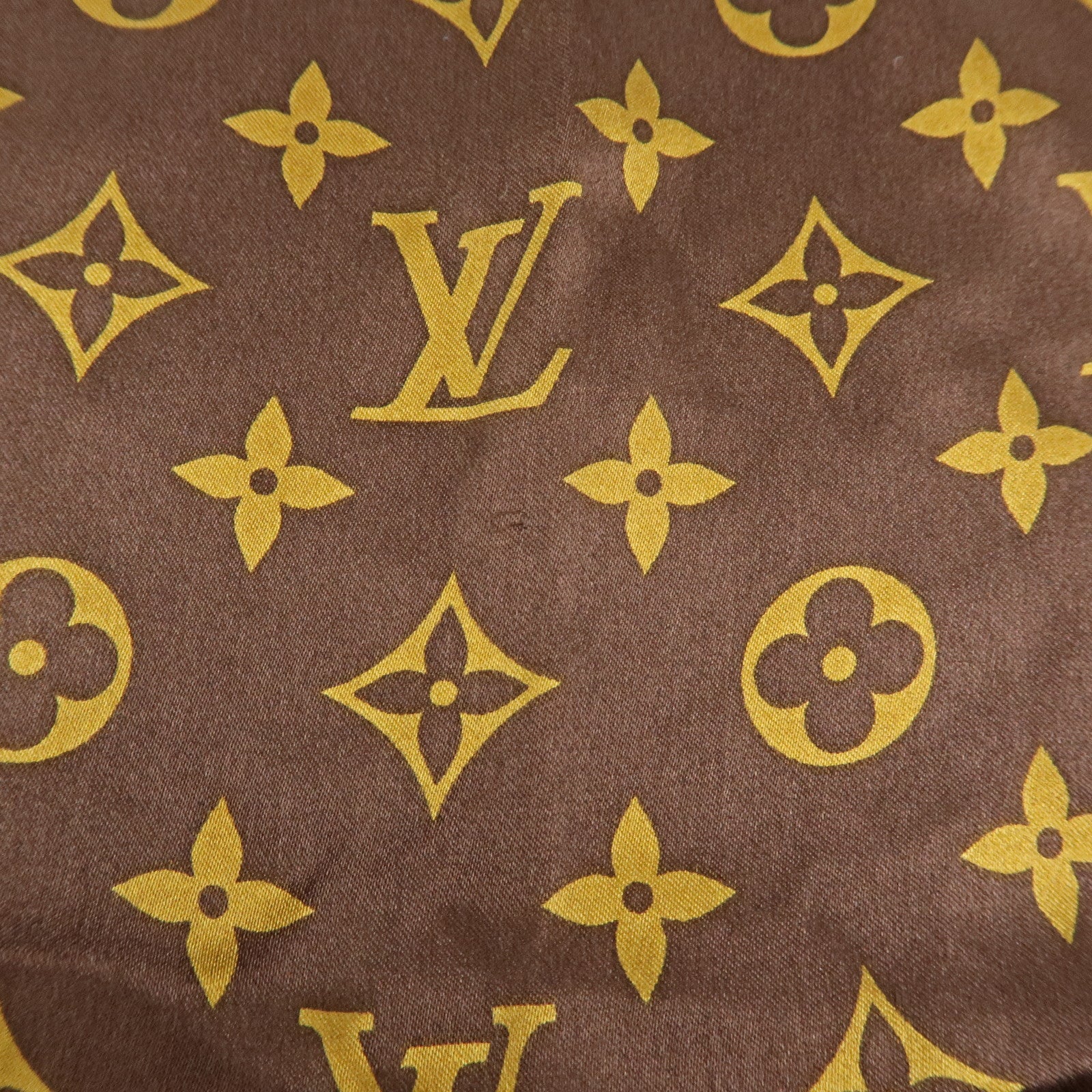 Louis Vuitton Monogram Silk 100% Scarf Shawl Leopard Pattern Brown