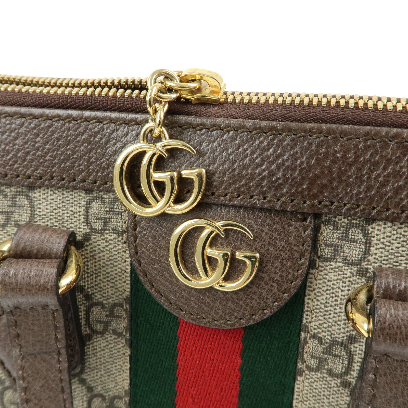 GUCCI Ophidia Sherry Double G GG Supreme Leather 2Way Hand Bag 547551