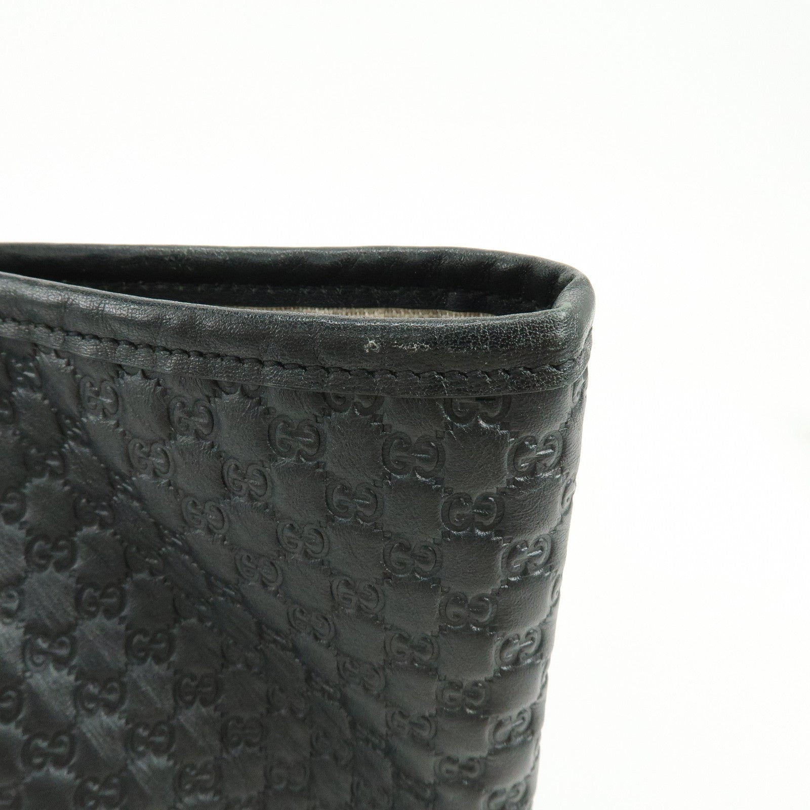 GUCCI Microguccissima Leather Tote Bag Shoulder Bag Black 449647