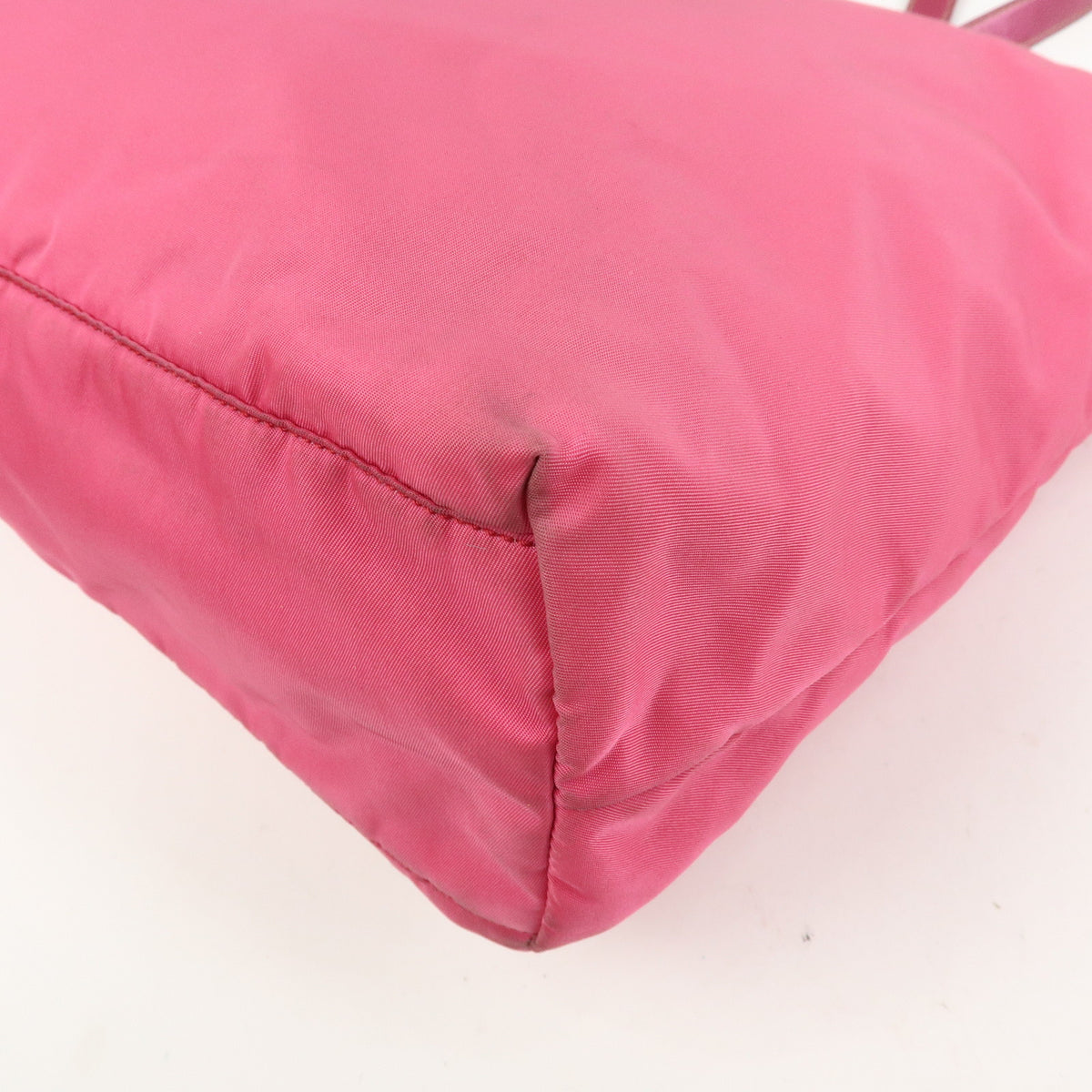 PRADA Logo Nylon Saffiano Leather Tote Bag Shoulder Bag Pink