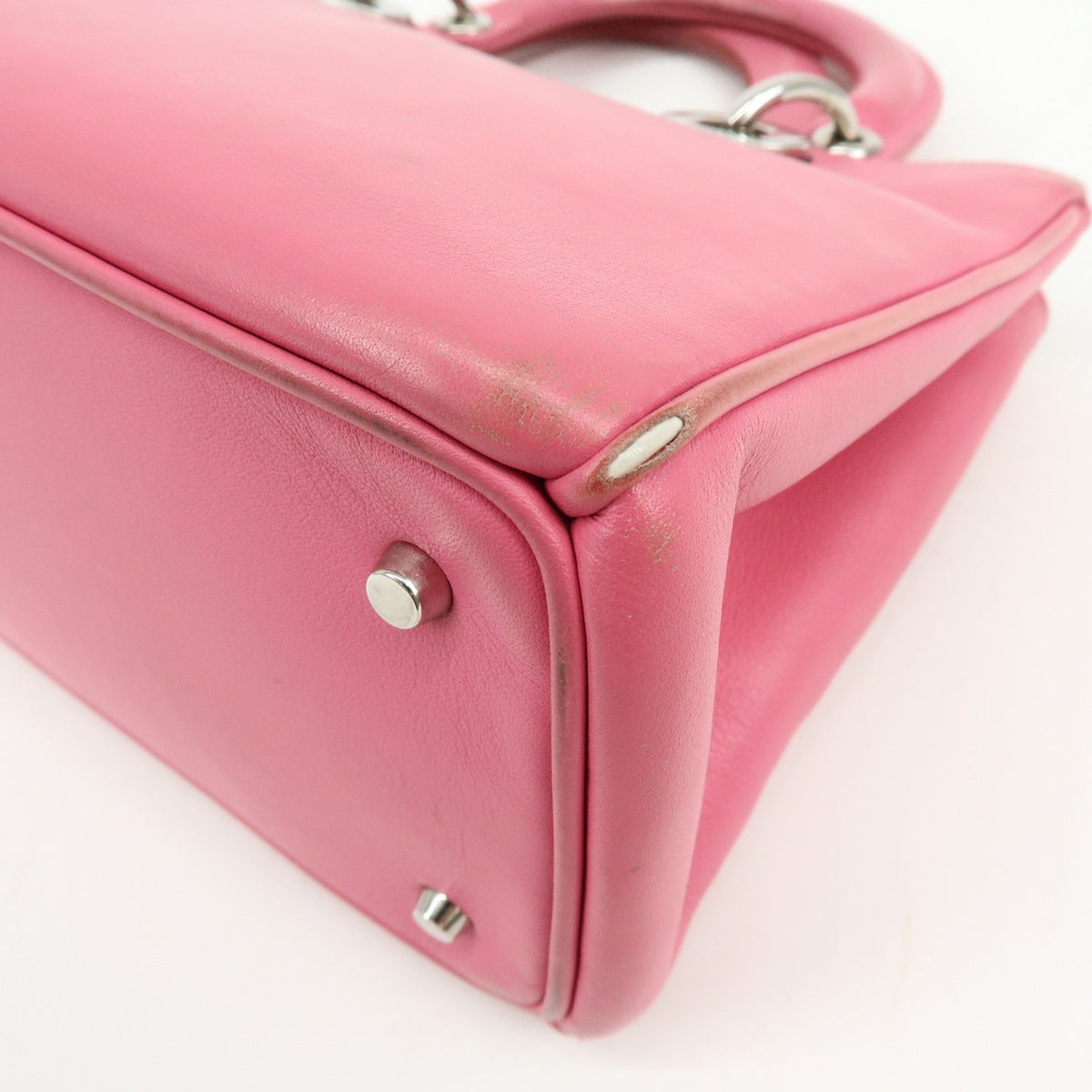 Christian Dior Diorissimo Leather 2Way Bag Hand Bag Shoulder Bag Pink
