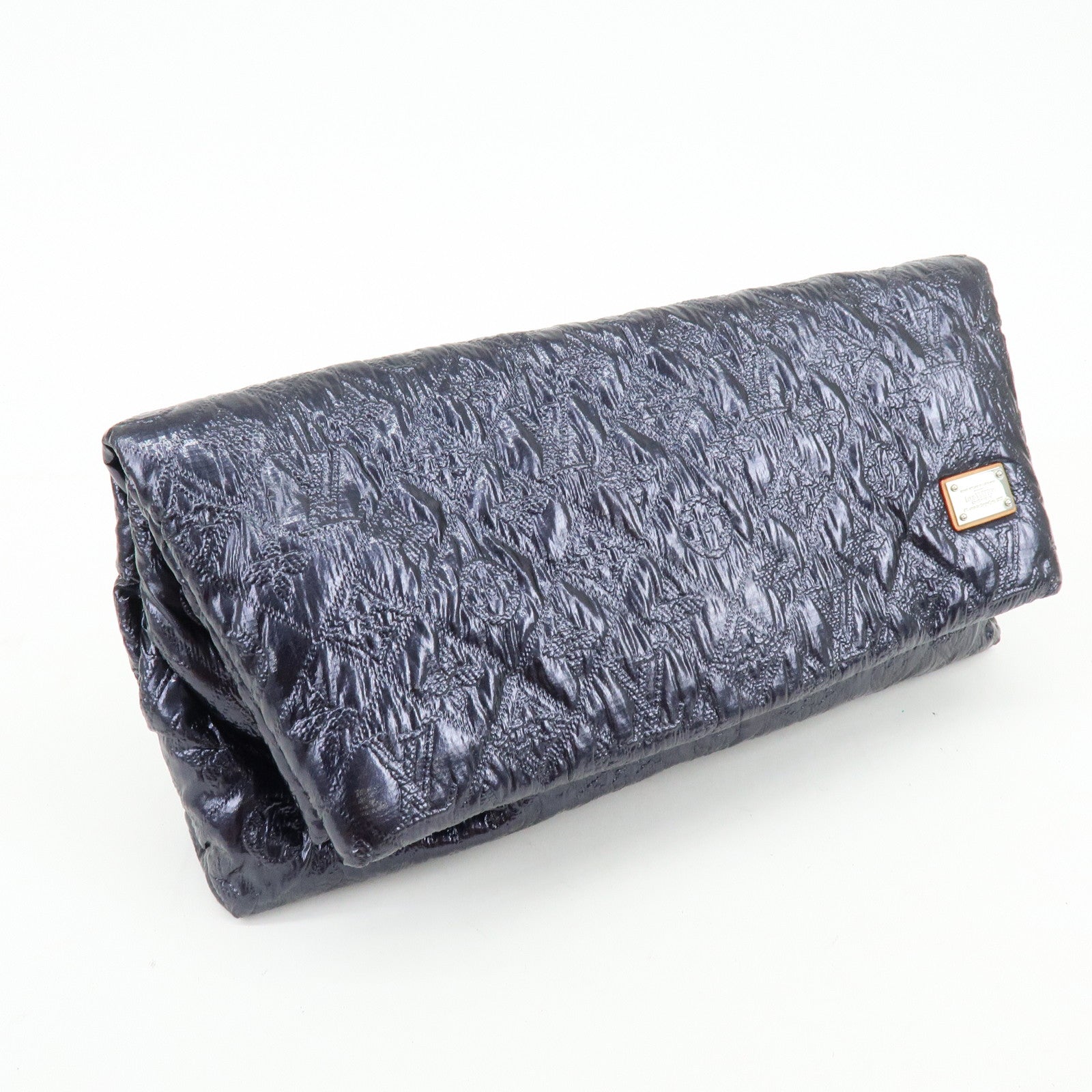 Louis Vuitton Monogram PVC Canvas Limelight Clutch PM Bag Flat Bag Navy