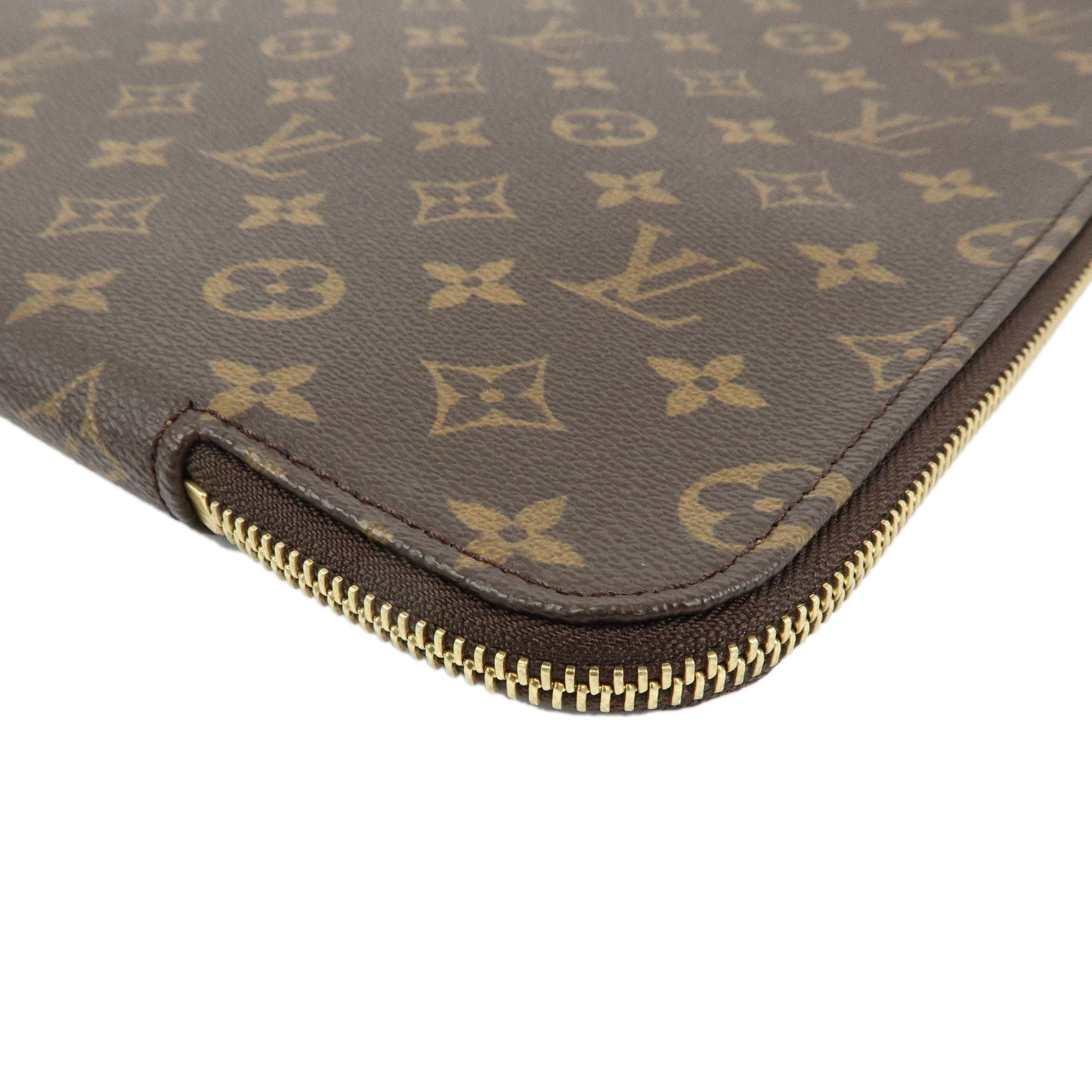 Louis Vuitton Monogram Posh Documents Clutch Bag Brown M53456