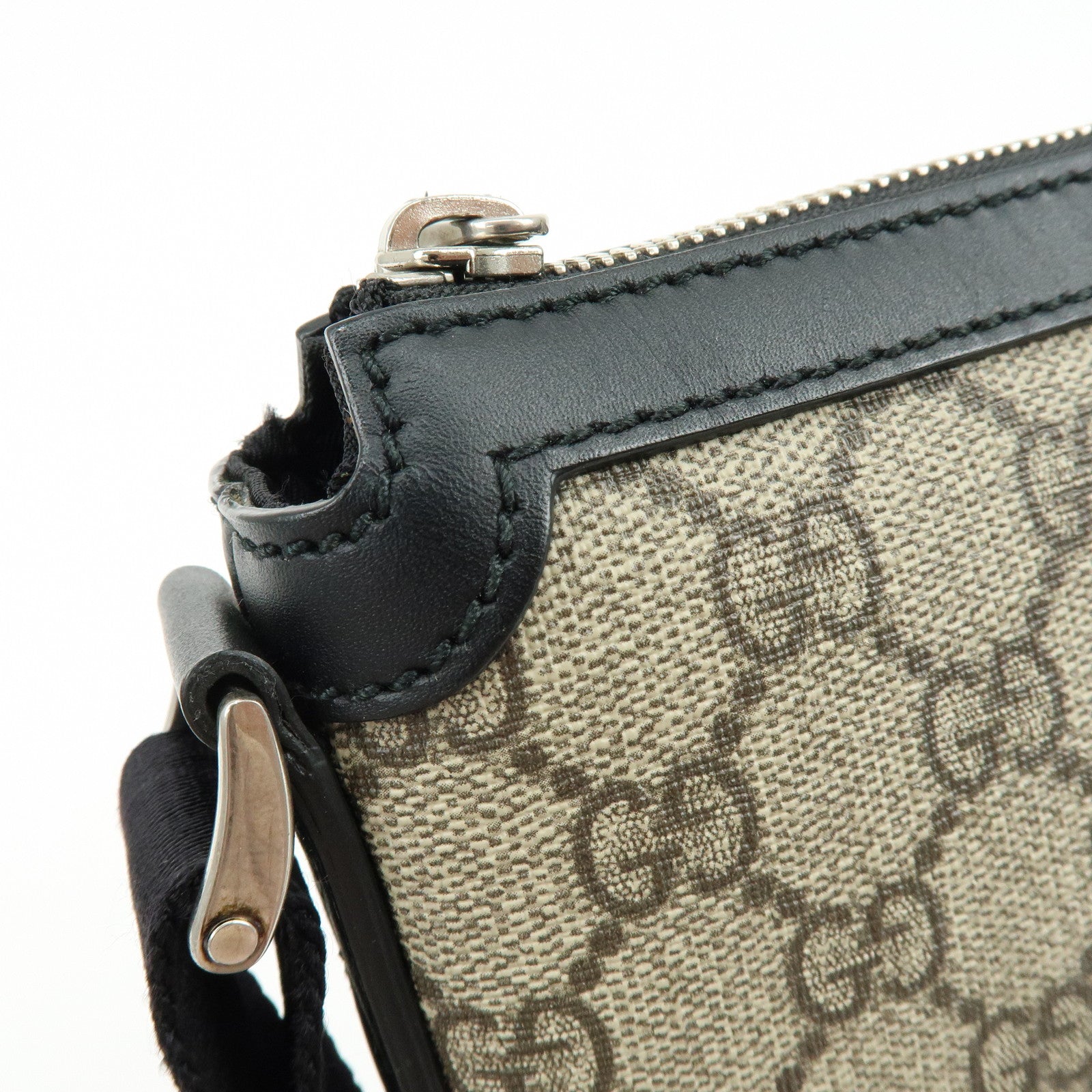 GUCCI Sherry GG Supreme Leather Shoulder Crossbody Bag Beige 471454
