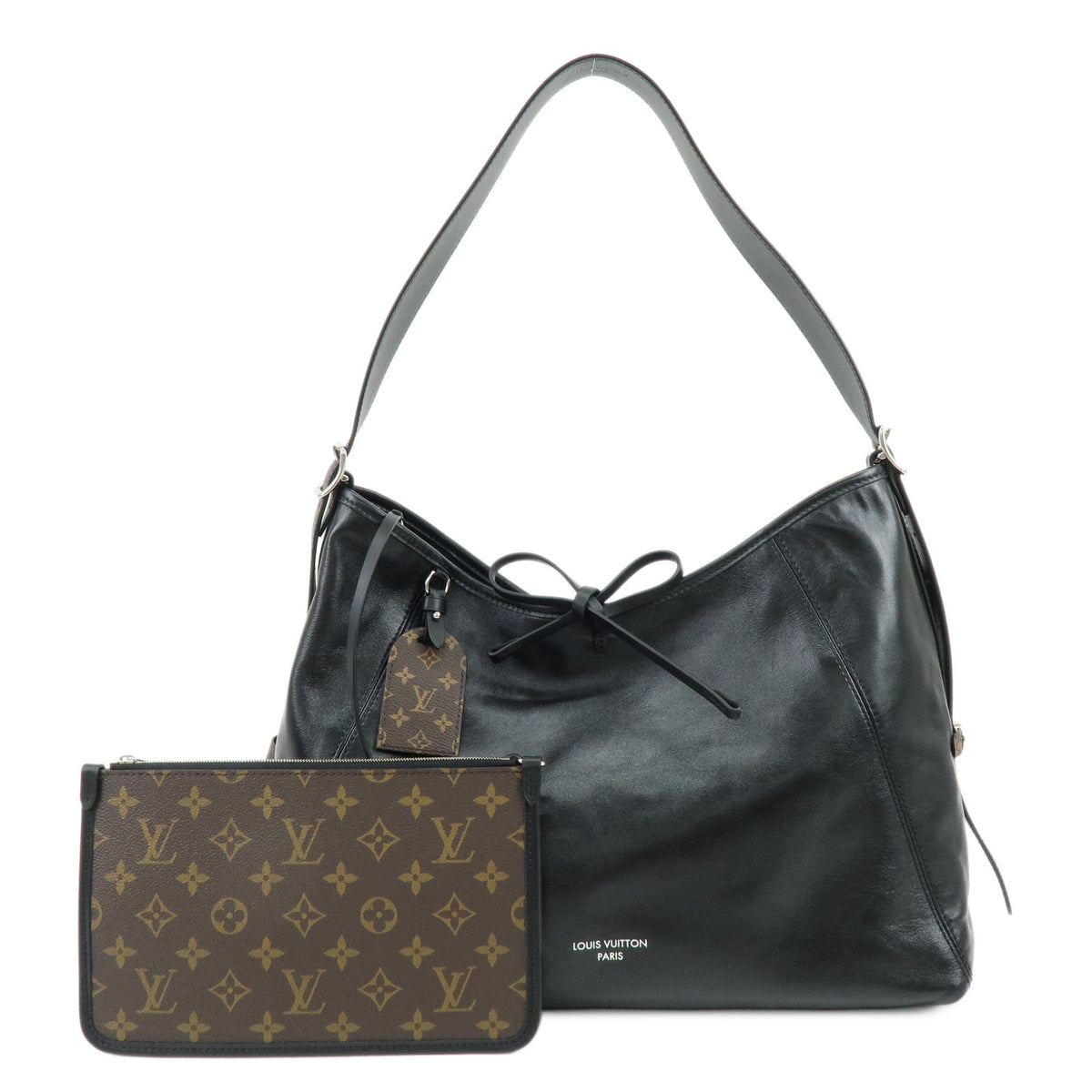 Louis Vuitton Monogram CarryAll Vibe MM Lamb Skin Shoulder Bag M25143