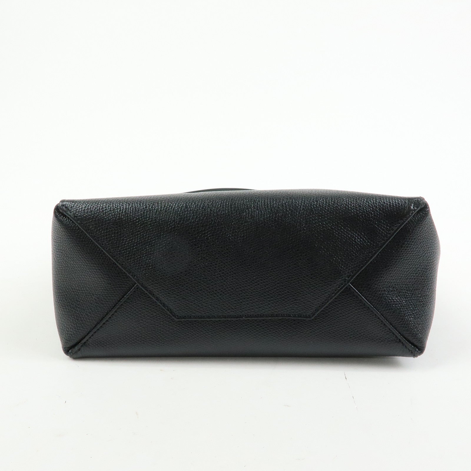 CELINE Party Cal Cabas Leather 2WAY Bag Tote Bag Hand Bag Black