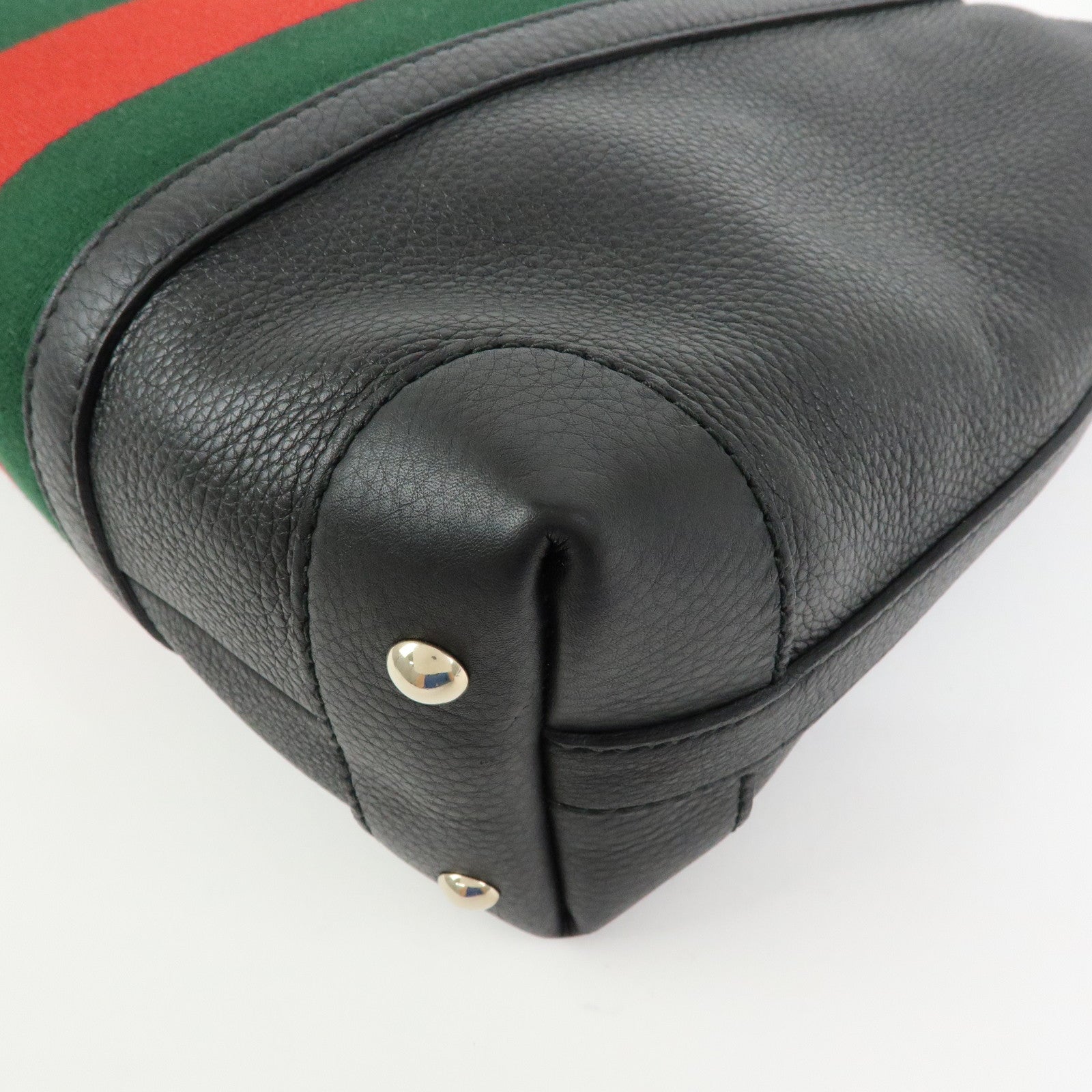 GUCCI Sherry Leather Shoulder Bag Hobo Bag Tote Bag Black 257084