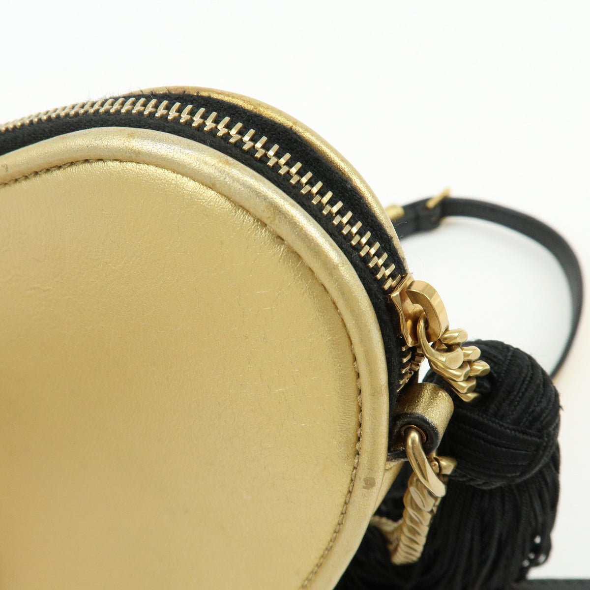 SAINT LAURENT PARIS Cassandra Leather Shoulder Bag Tassel Gold 540694