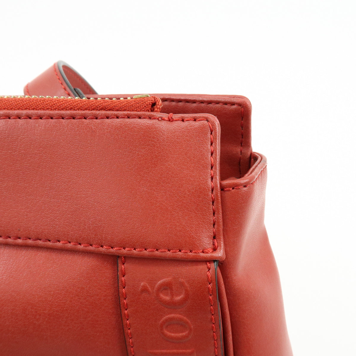Chloe Eden Leather Shoulder Bag Crossbody Bag Tassel Red