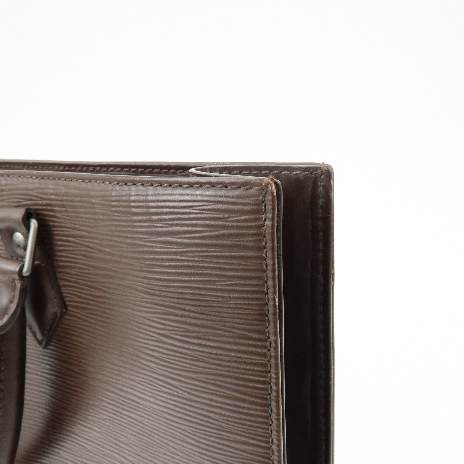 Louis Vuitton Epi Sac Plat Leather Hand Bag Tote Bag Mocha M59082