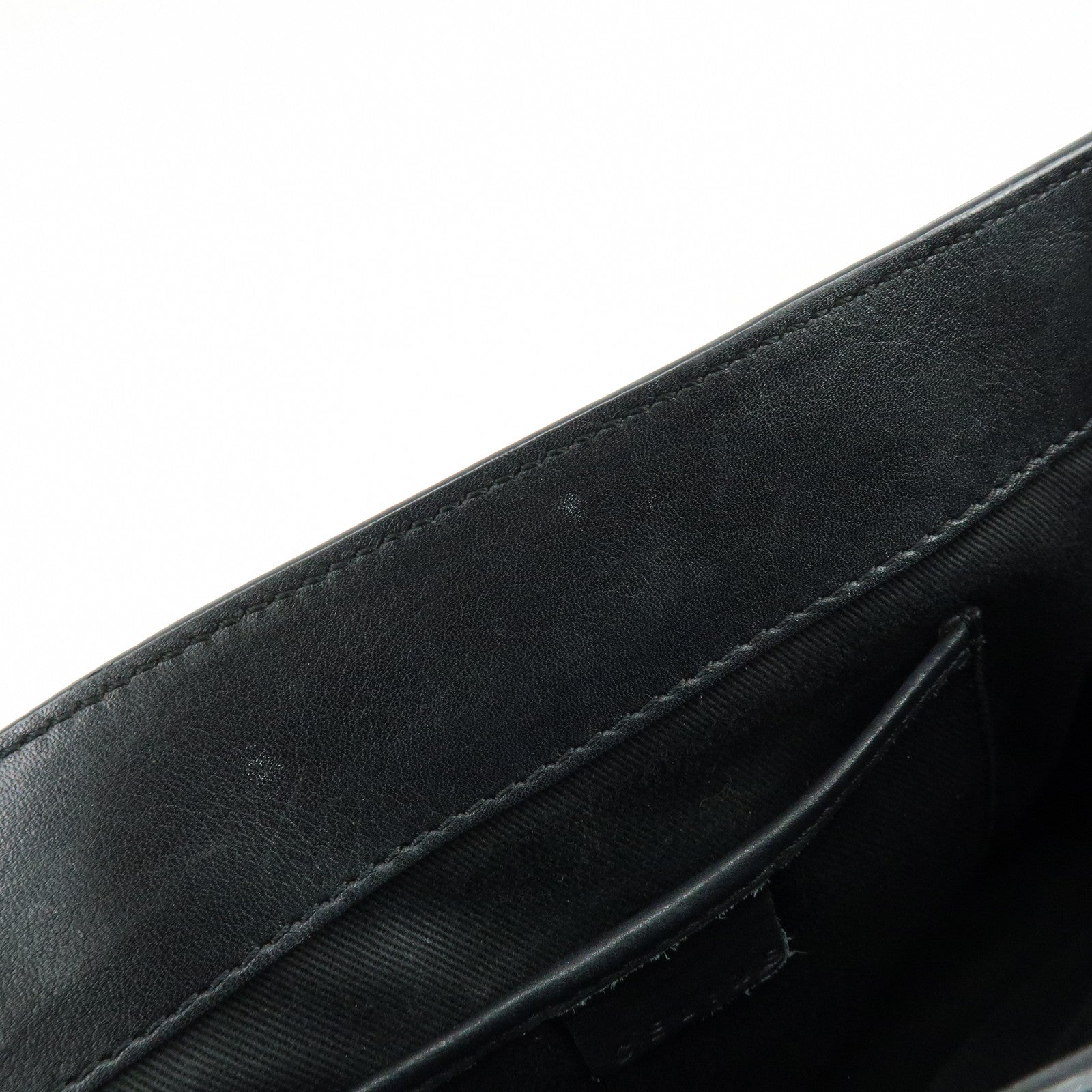 CELINE Boogie Bag Leather Hand Bag Tote Bag Black