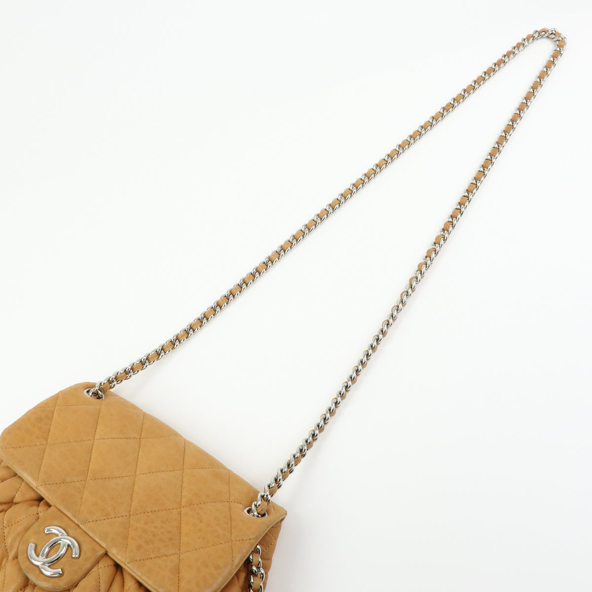 CHANEL Matelasse Luxury Line Lamb Skin Chain Shoulder Bag Brown A49889