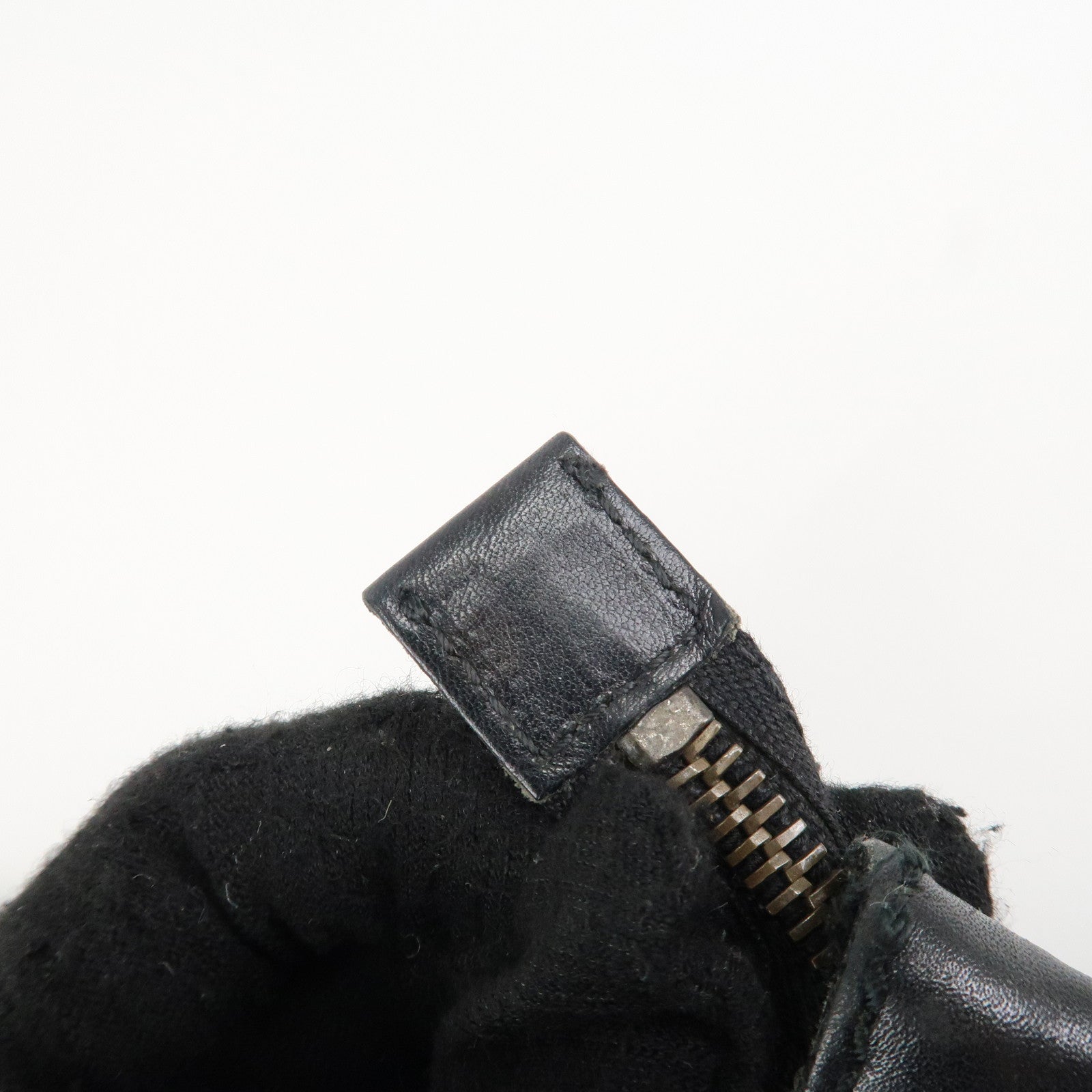 GUCCI Logo Leather Hobo Bag Shoulder Bag Hand Bag Black 204990 Used