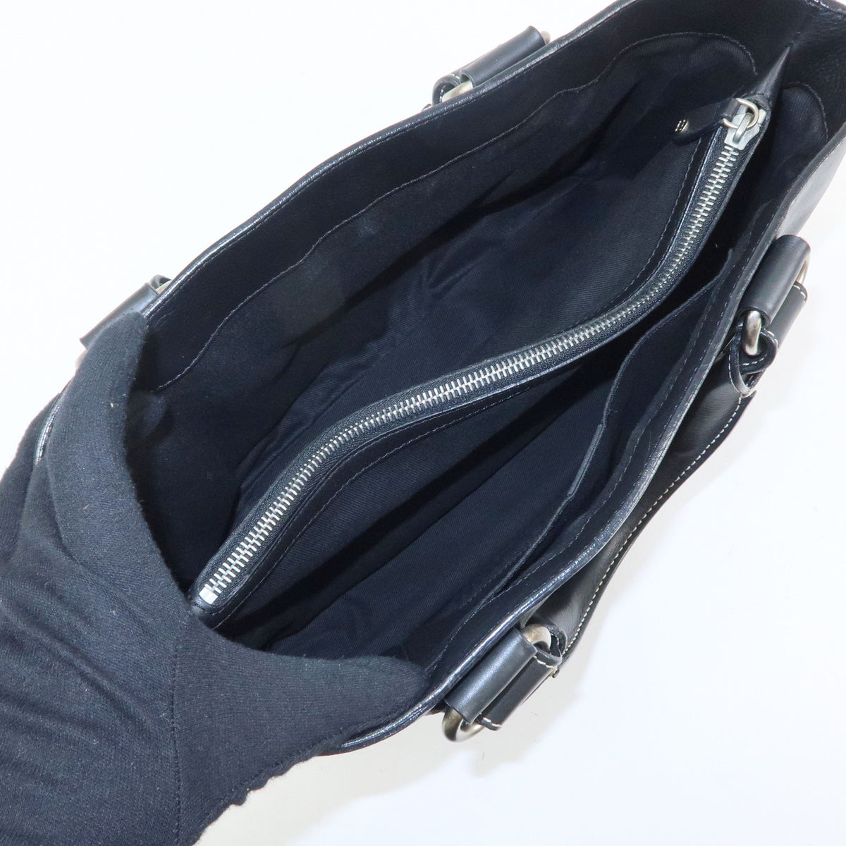 CELINE Leather Boogie Bag Hand Bag Black