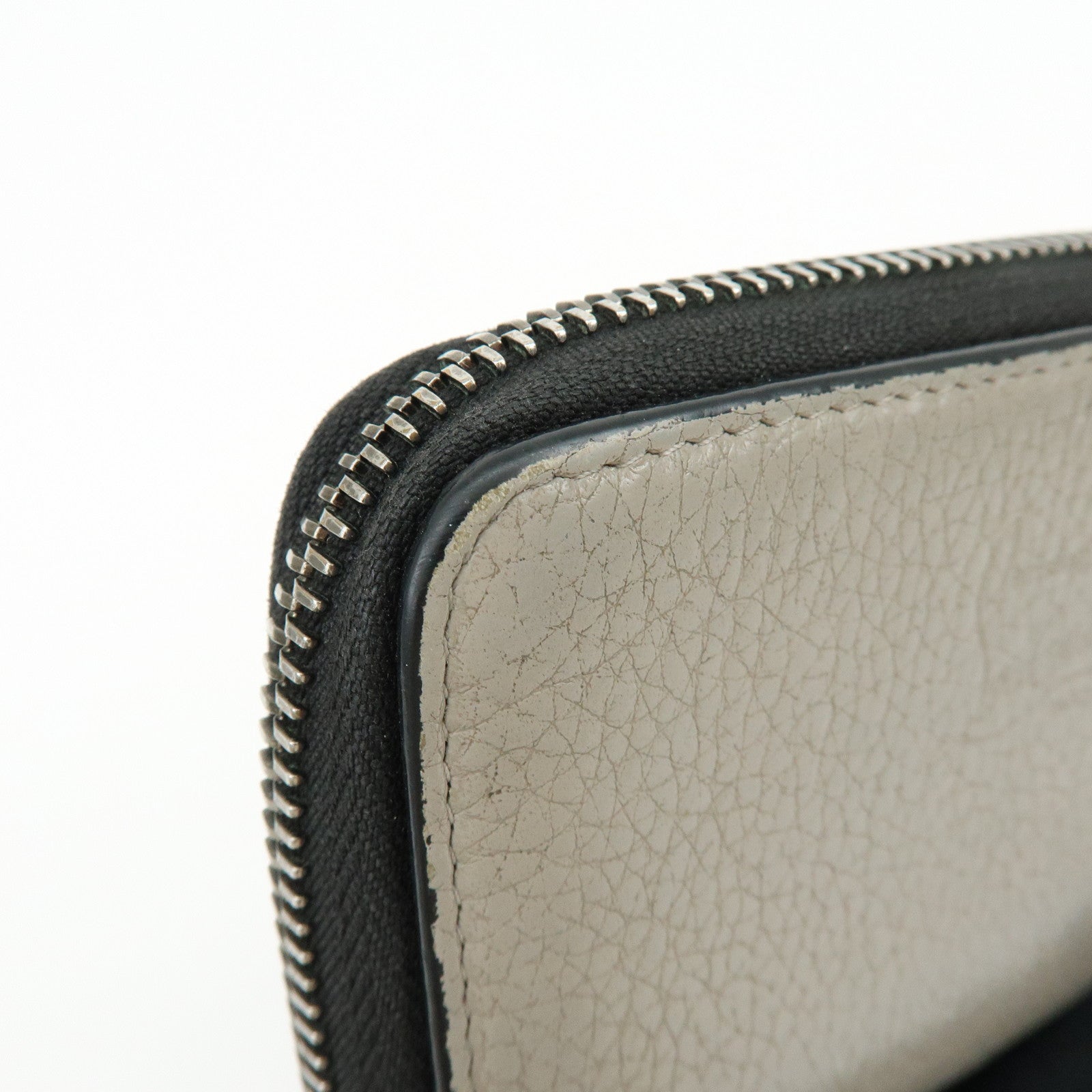 Christian Louboutin Leather Coin Case Coin Purse Studs Beige Black