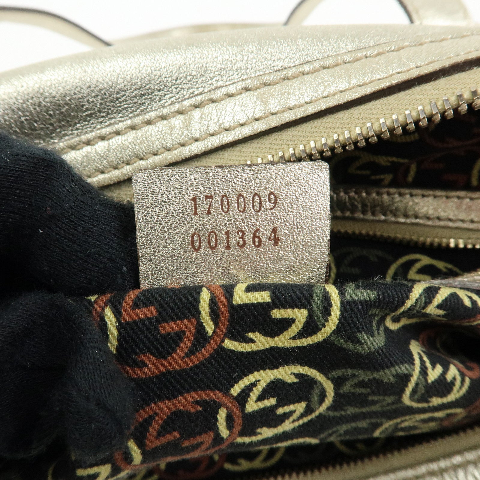 GUCCI Interlocking G Leather Mini Boston Bag Champagne Gold 170009