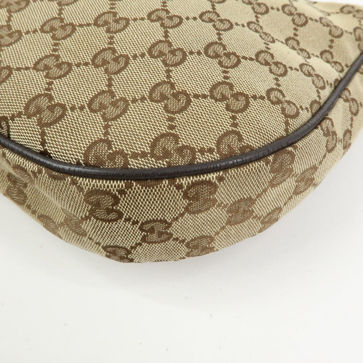 GUCCI GG Canvas Leather Shoulder Bag Crossbody Bag Beige Brown 122790