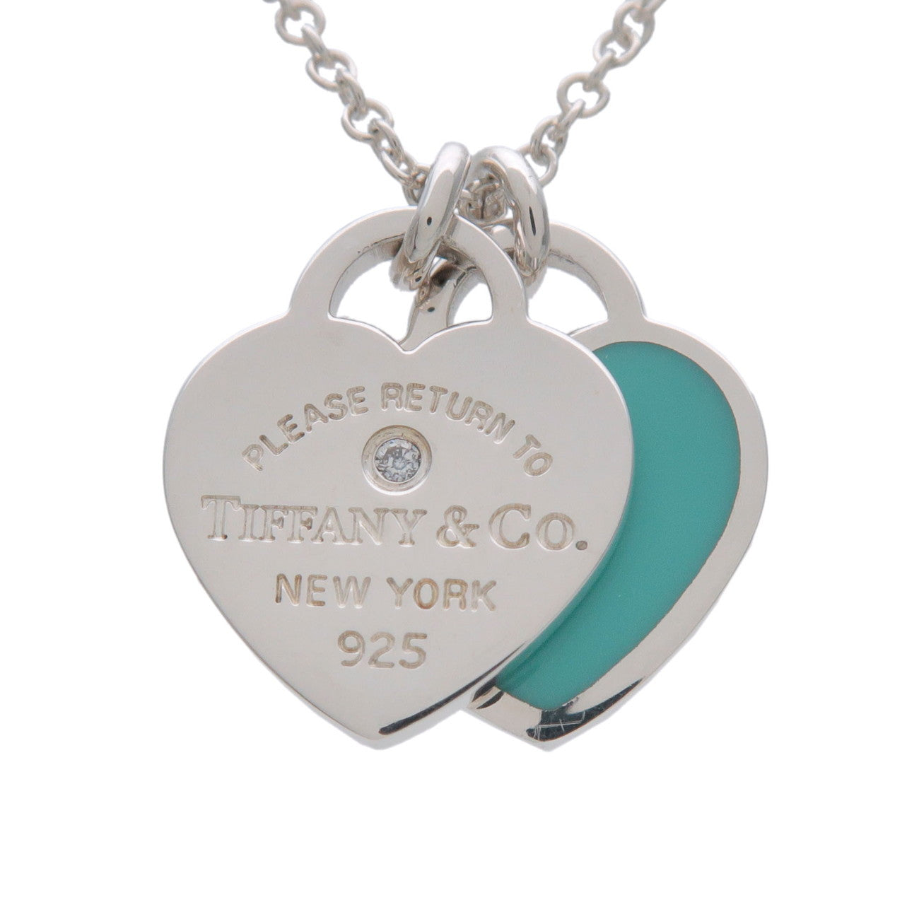 Tiffany & Co Return to Tiffany Double Heart Tag 1P Diamond Necklace