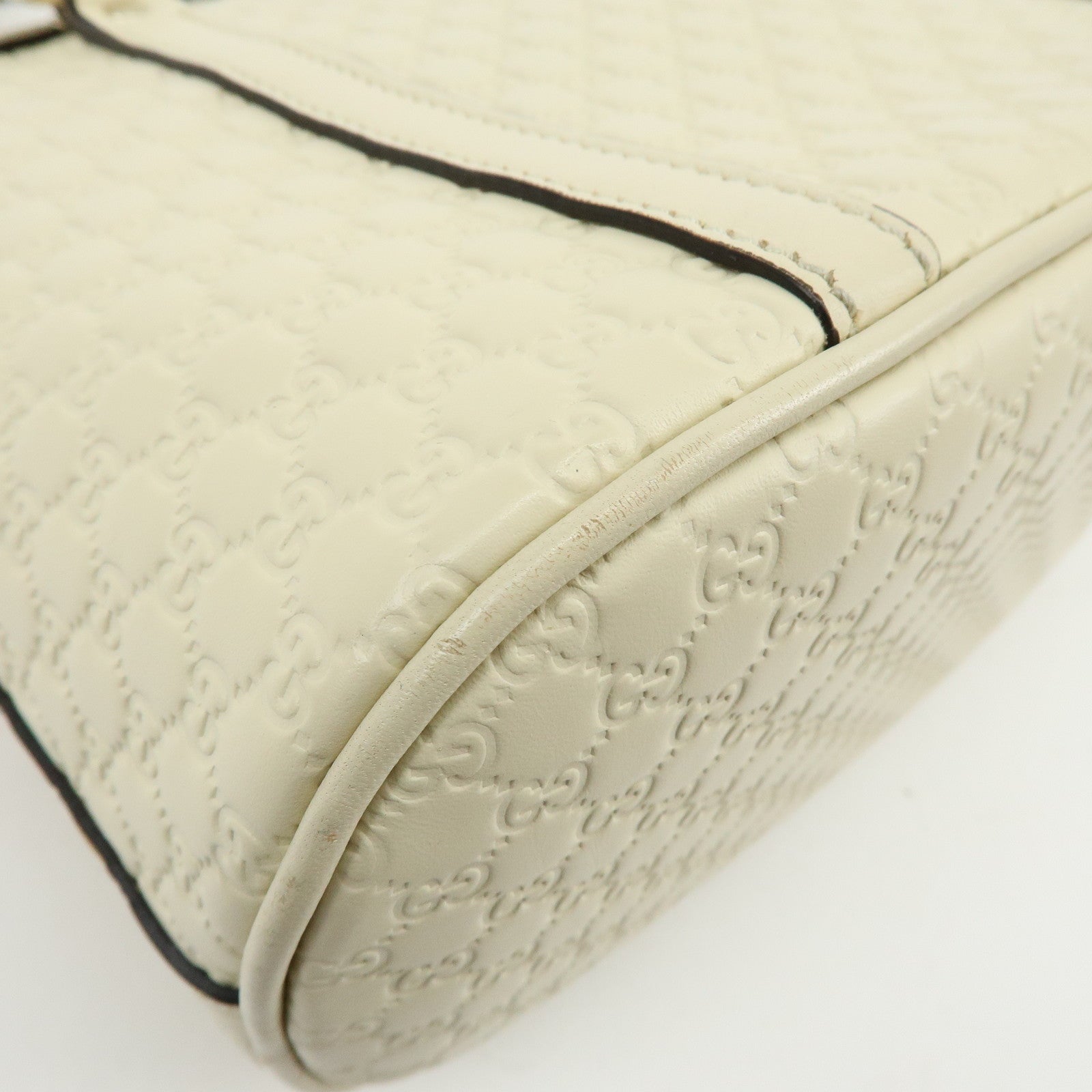 GUCCI Micro Guccissima Leather 2WAY Bag Hand Bag Ivory 449654