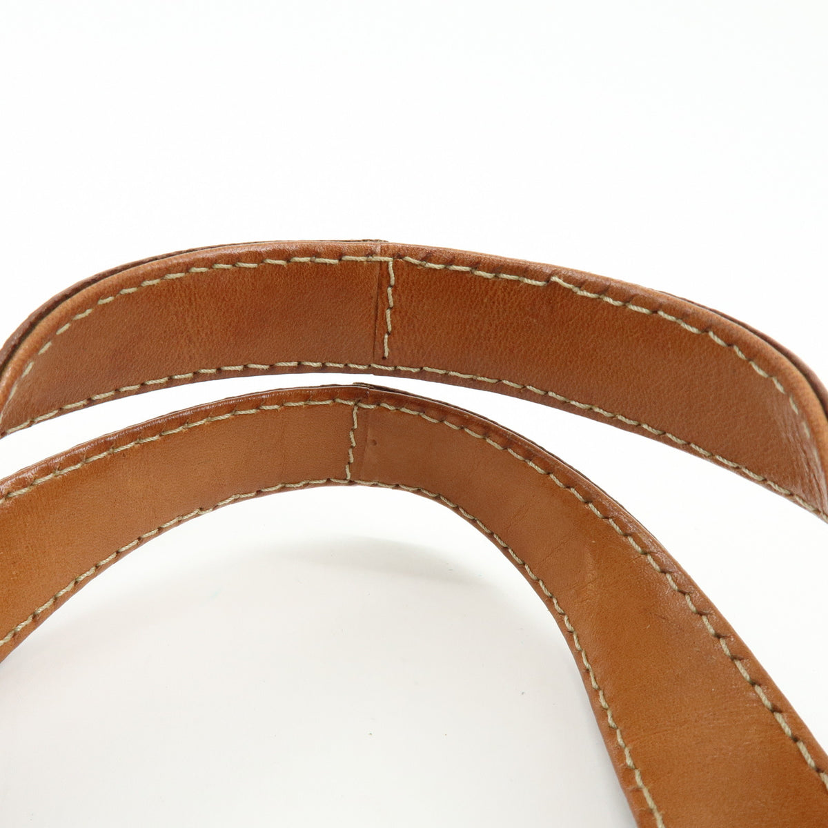 CELINE Macadam Logo PVC Leather Tote Bag Hand Bag Brown