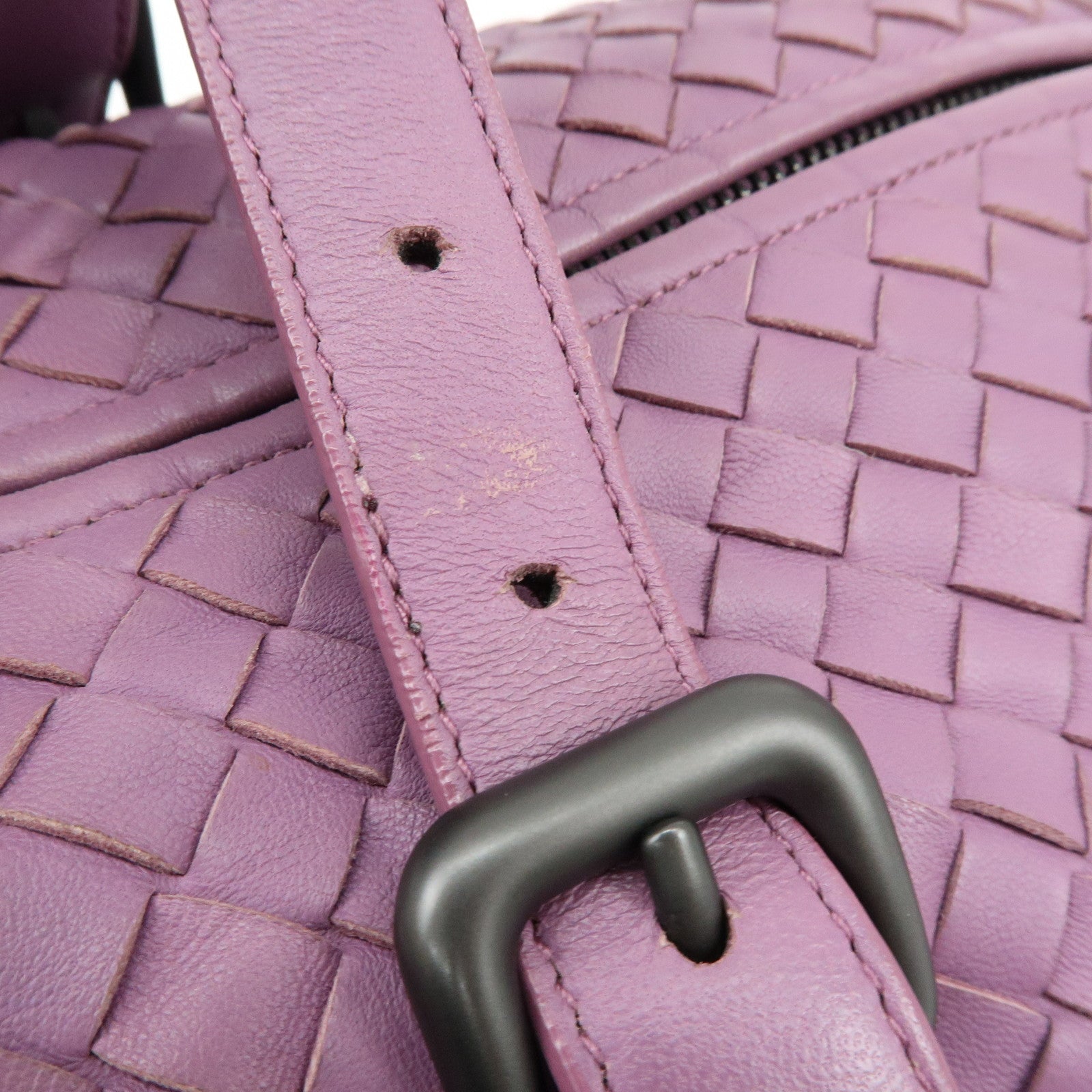 BOTTEGA VENETA Intrecciato Leather Shoulder Bag Hand Bag Purple
