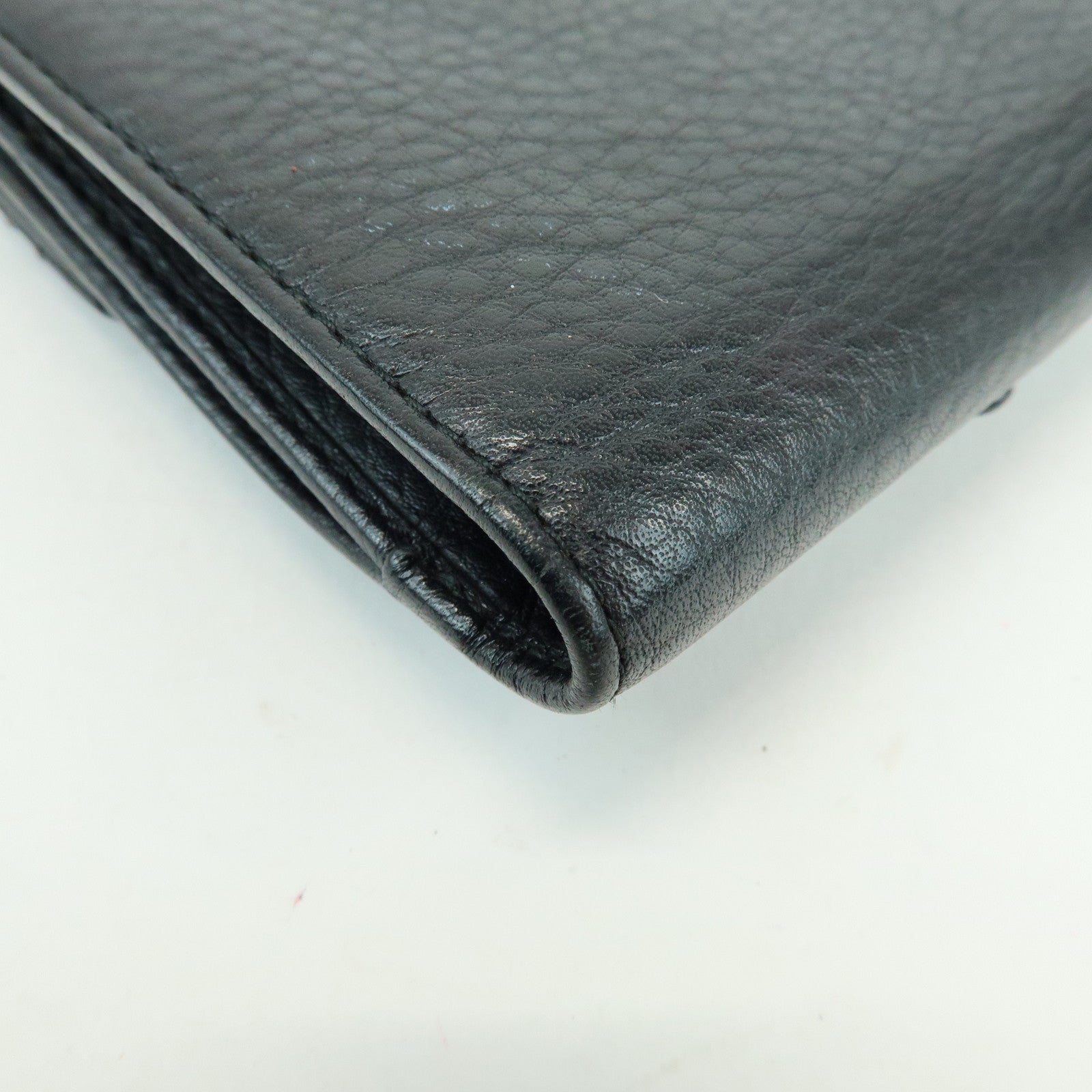 Christian Dior Cannage D Logo Leather Bi-fold Compact Wallet Black