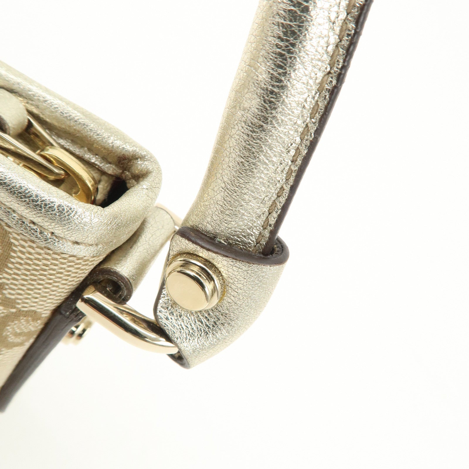 GUCCI Abbey GG Canvas Leather Shoulder Bag Beige Ivory 130939 Used