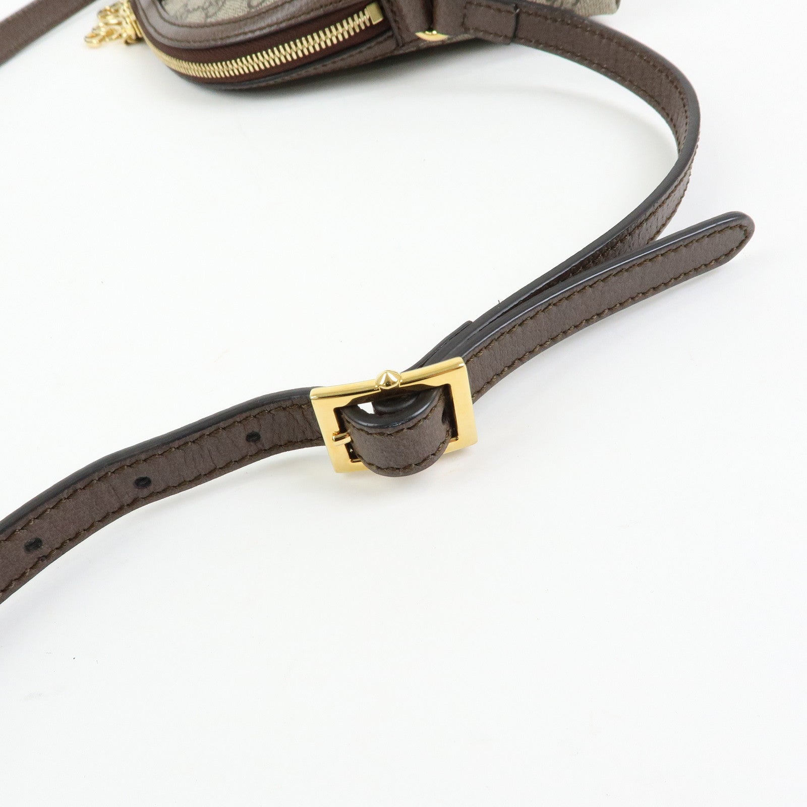 GUCCI Ophidia Sherry GG Supreme Leather Shoulder Bag Beige Brown 499621