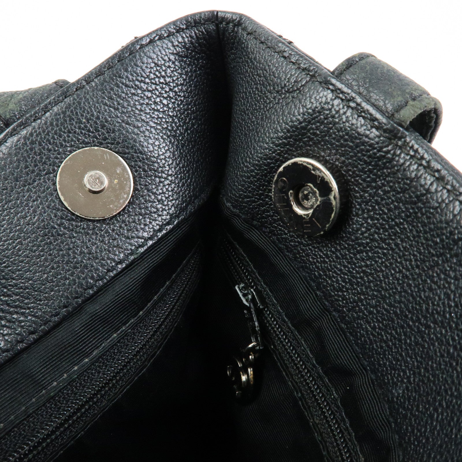 CHANEL COCO Mark Calf Skin Leather Tote Bag Shoulder Bag Black