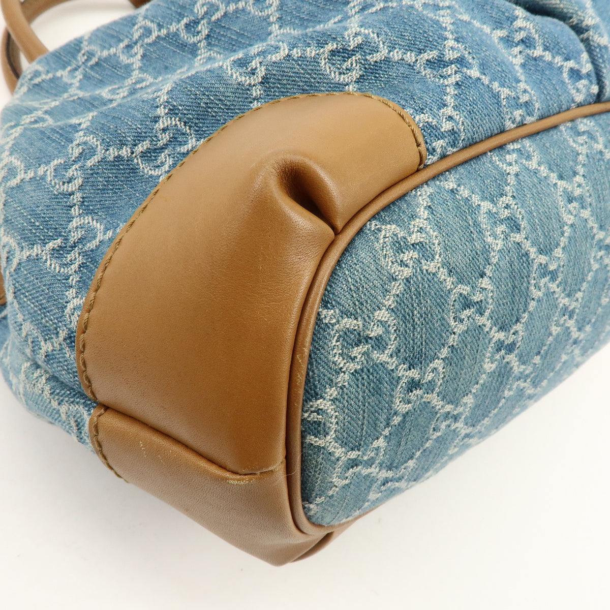GUCCI Sukey GG Denim Leather 2Way Bag Shoulder Bag Blue 247902