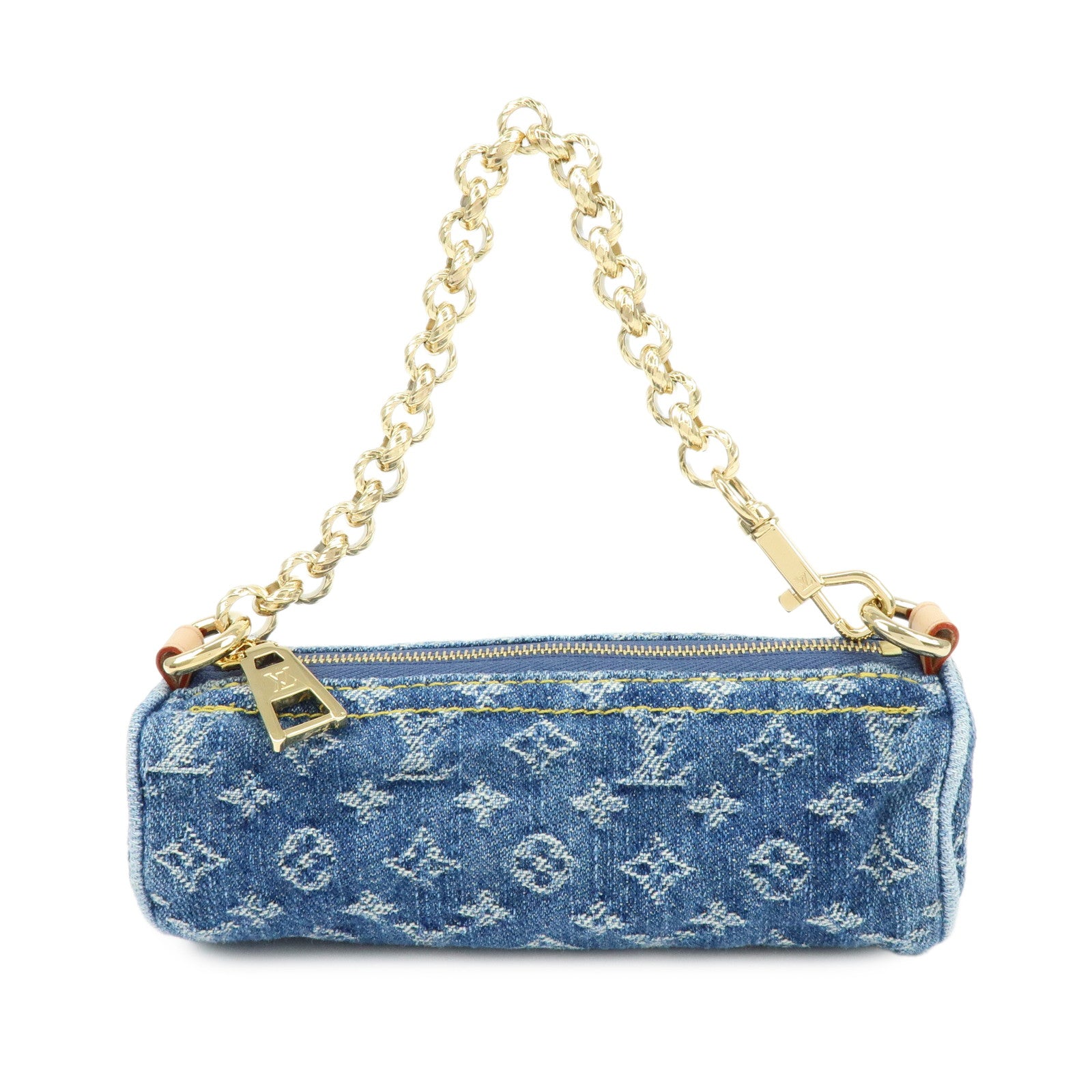 Louis Vuitton Monogram Denim Papillon MM LV Remix Bag Pouch M46830