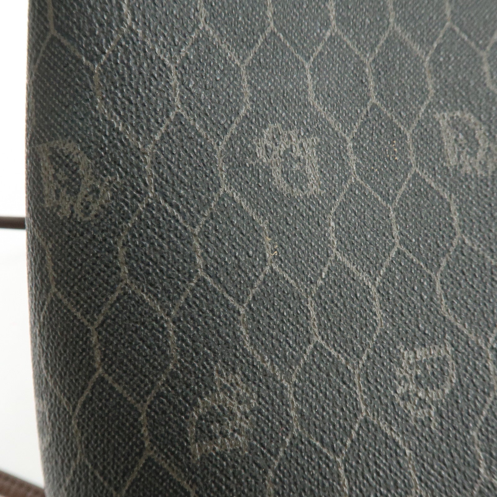 Christian Dior Honeycomb PVC Leather Shoulder Bag Brown Black