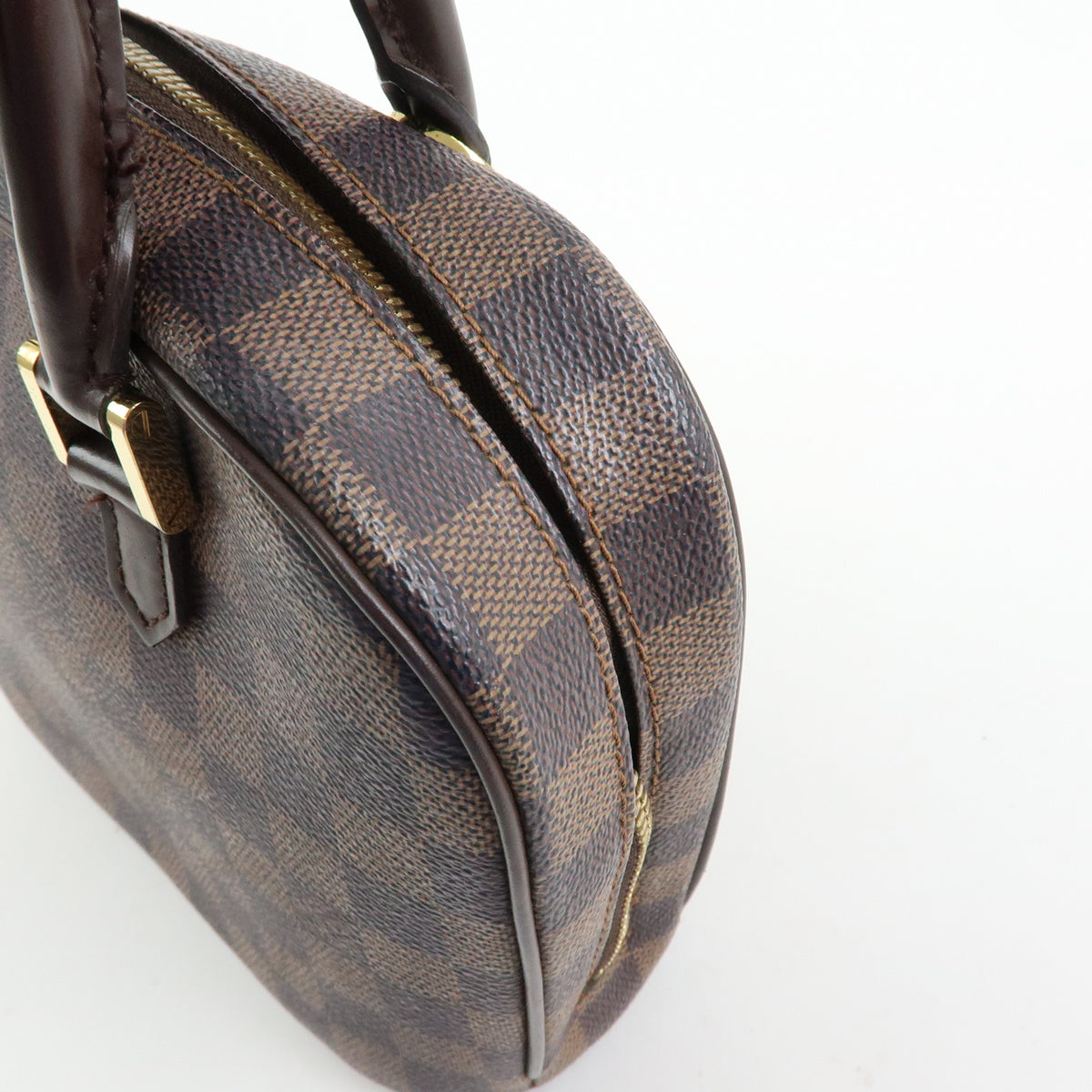 Louis Vuitton Saria Mini Damier Ebene Canvas Leather Hand Bag N51286