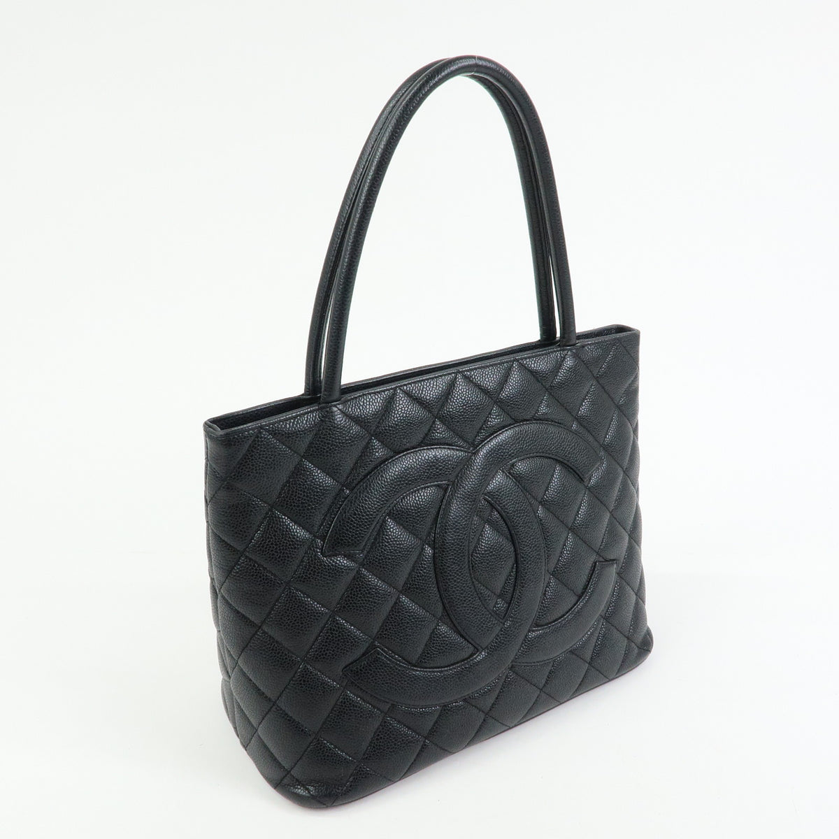 CHANEL Medallion Matelasse COCO Mark Tote Bag Hand Bag Black A01804
