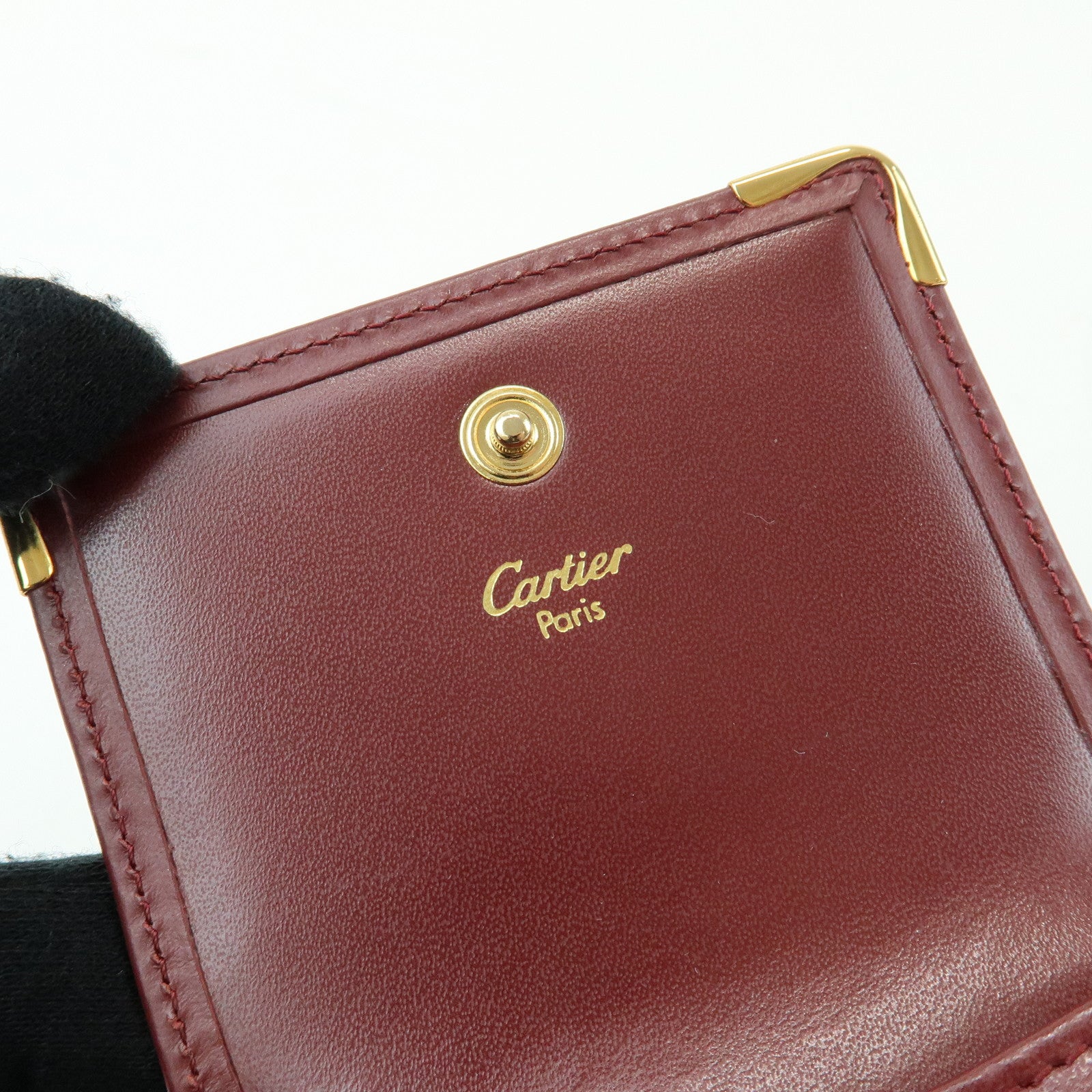 Cartier Must de Cartier Leather Coin Case Bordeaux