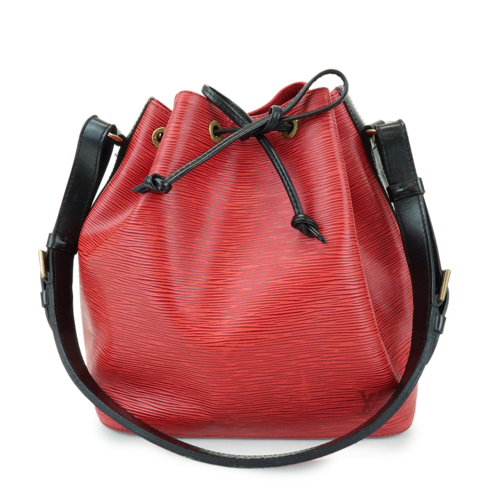 Louis Vuitton Epi Petit Noe Shoulder Bag Noir Castilian Red M44172