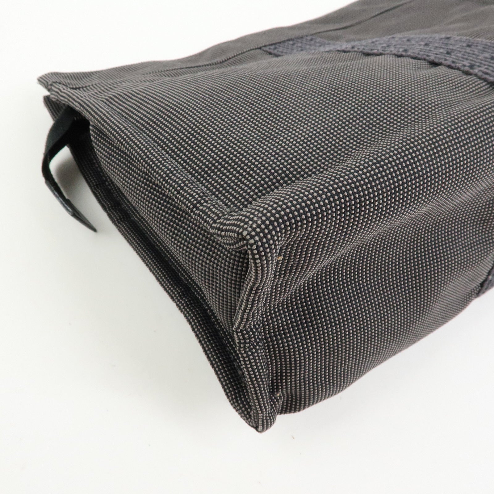 HERMES Herline Polyester Canvas Pouch Clutch Bag Gray Black