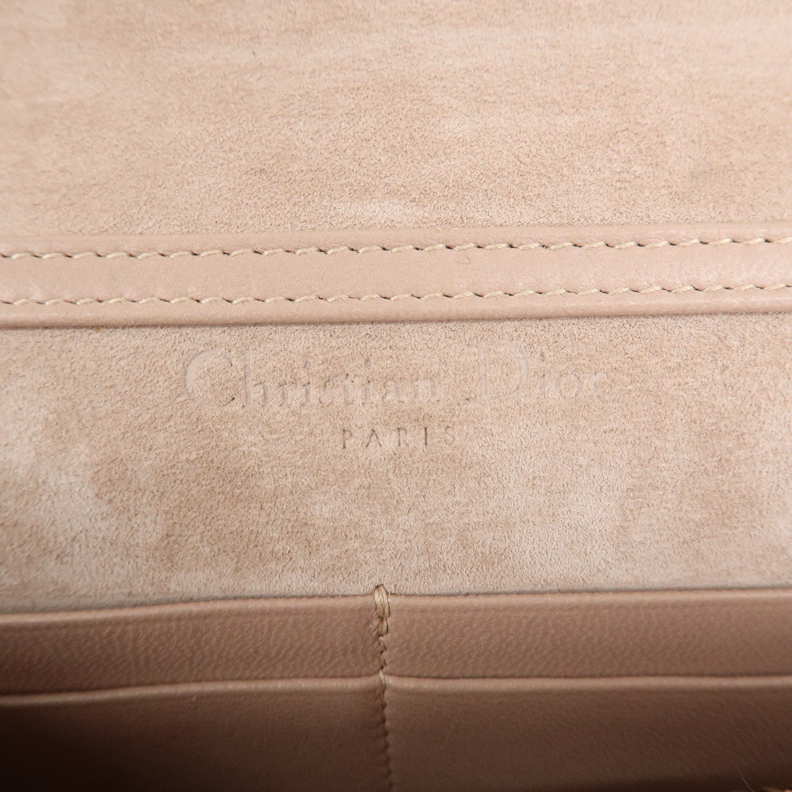 Christian Dior Addict Studs Leather Chain Shoulder Bag Hand Bag Beige Used