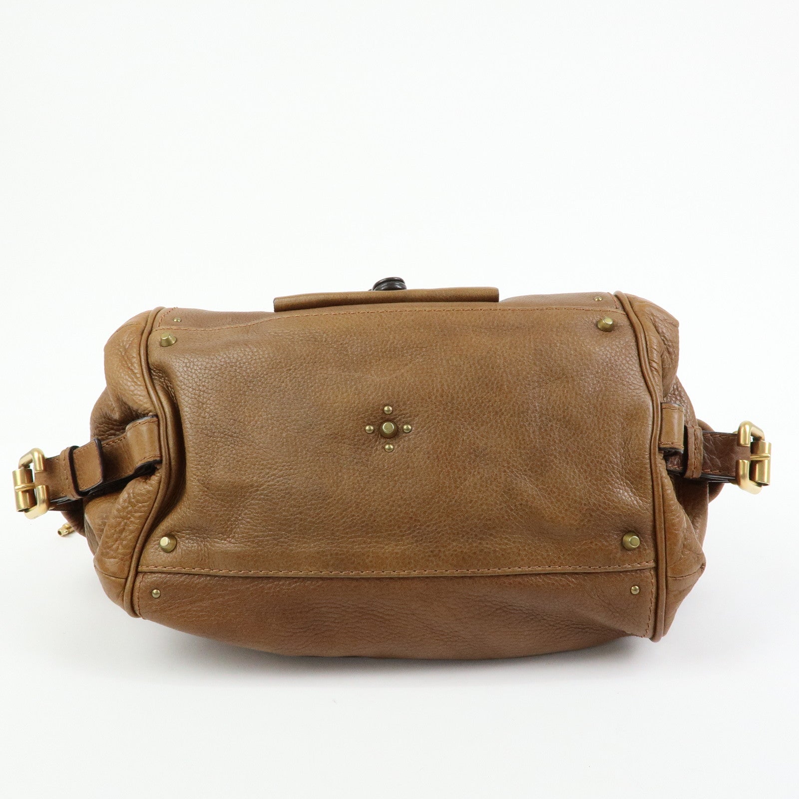 Chloe Paddington Leather Hand Bag Boston Bag Brown