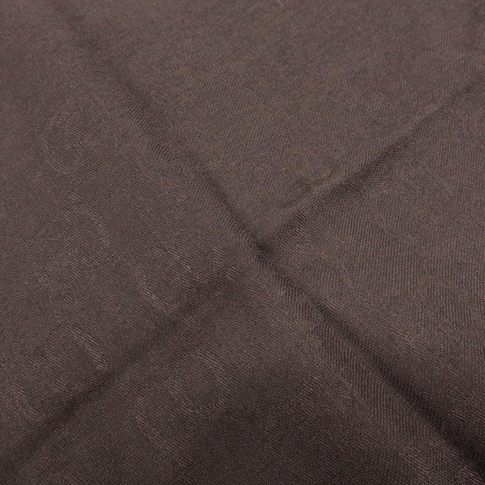 GUCCI GG Monogram Wool Sik Scarf Shawl Dark Brown