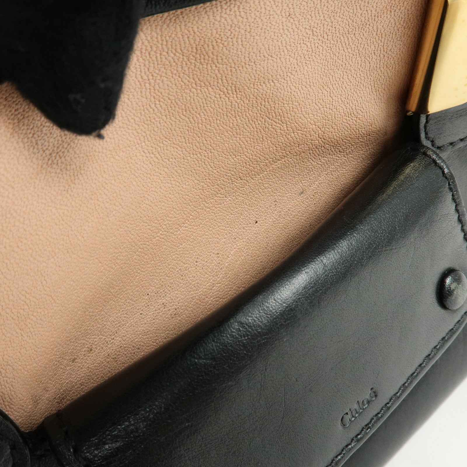 Chloe Alice Leather 2Way Bag Hand Bag Shoulder Bag Black Pink Beige