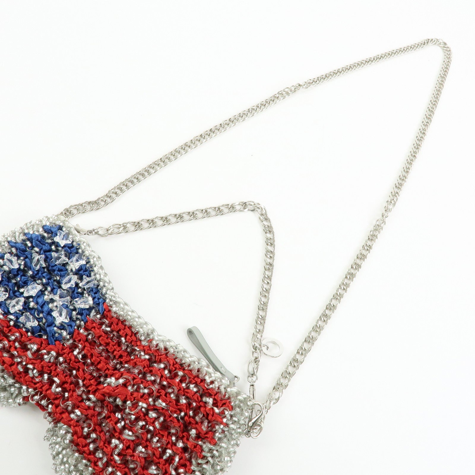 ANTEPRIMA Wire Bag PVC Satin 2Way Hand Shoulder Bag USA Flag