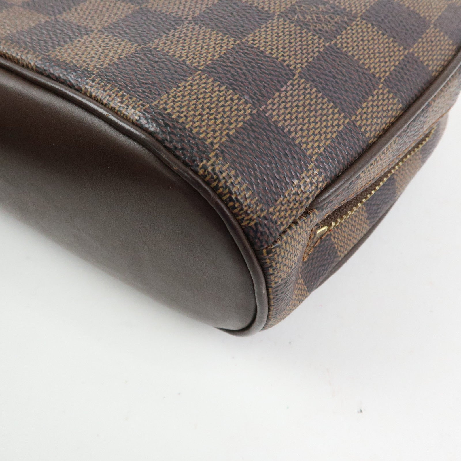 Louis Vuitton Saria Mini Damier Ebene Canvas Leather Hand Bag N51286