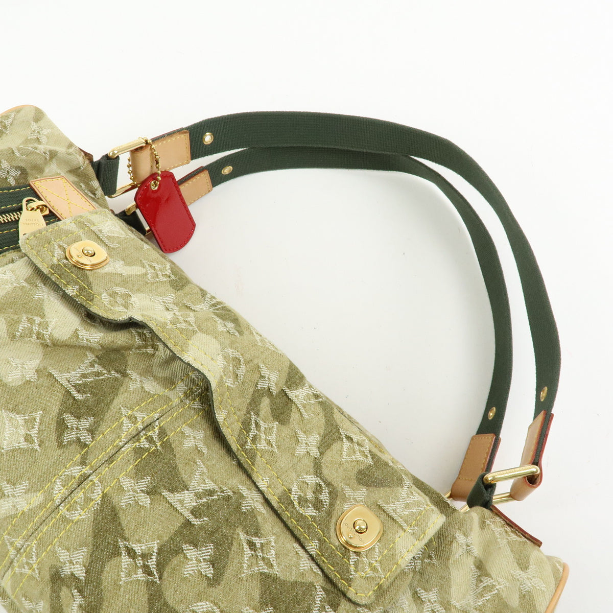 Louis Vuitton Monogramouflage Lys Denim Leather Boston Bag Green M95771