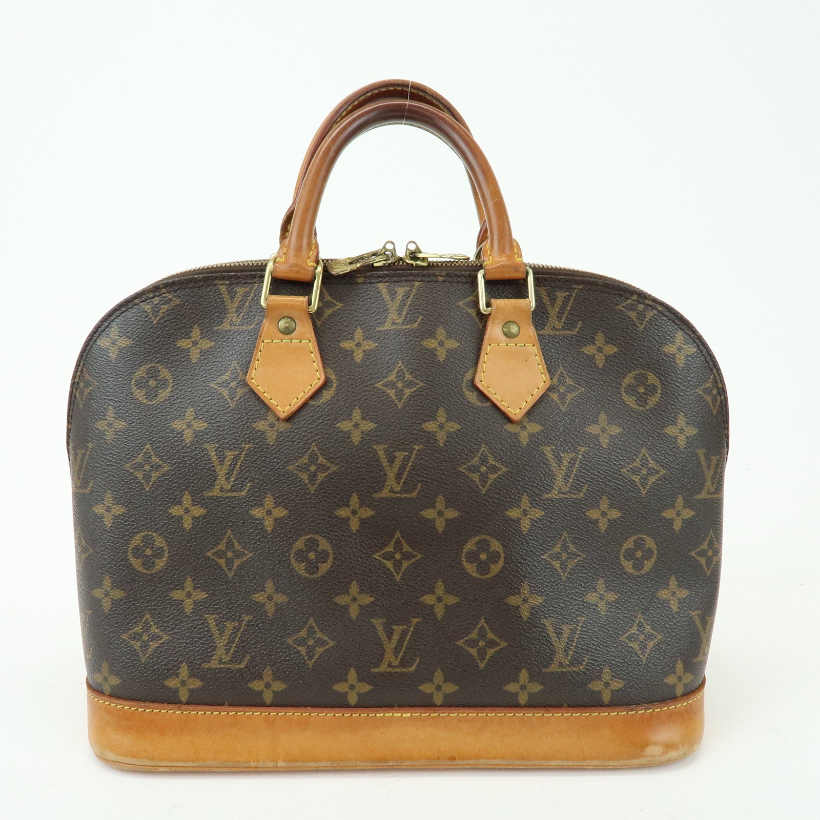Louis Vuitton Monogram Alma PM Canvas Leather Hand Bag Brown M51130