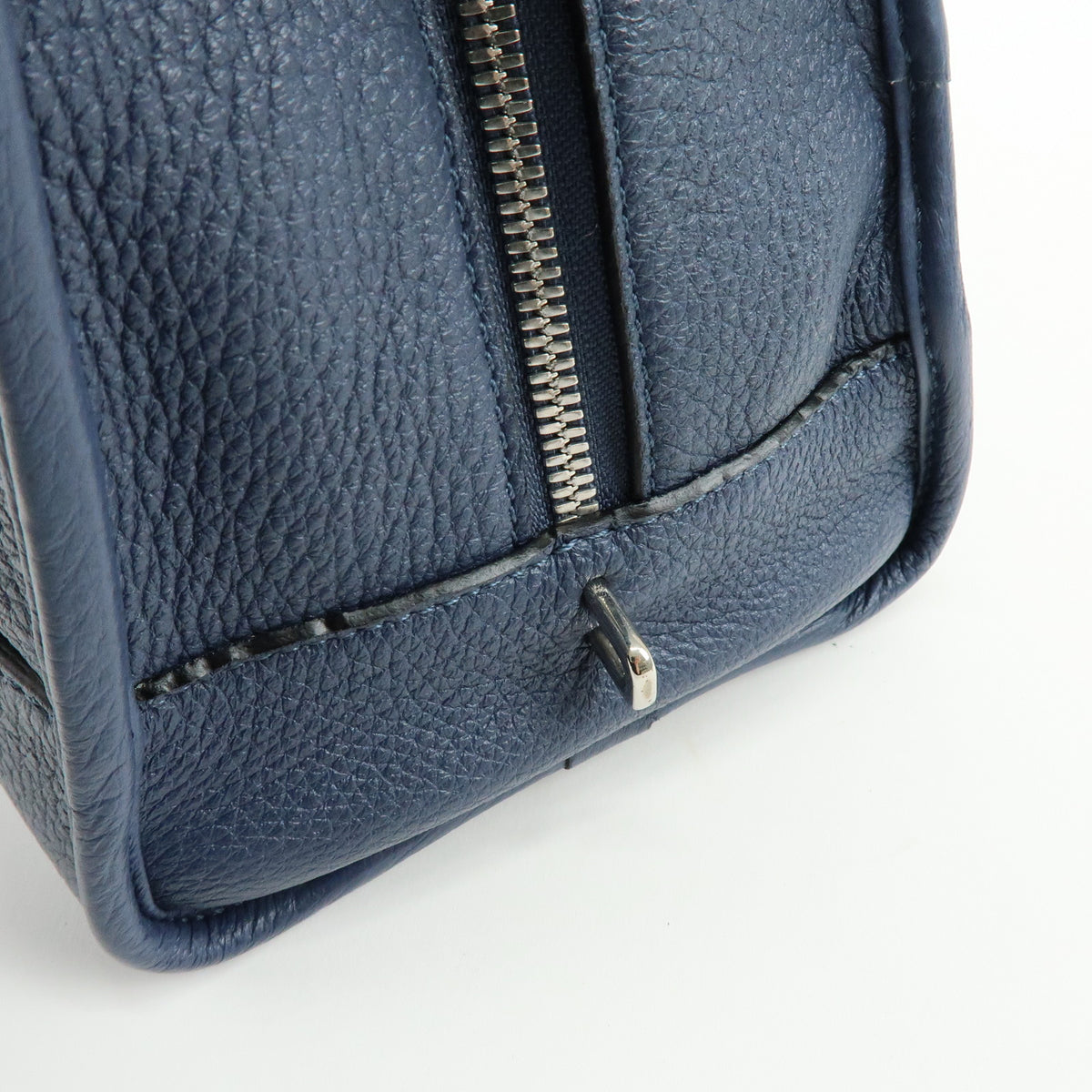 LOEWE Anagram Amazona 36 Leather Hand Bag Boston Bag Navy