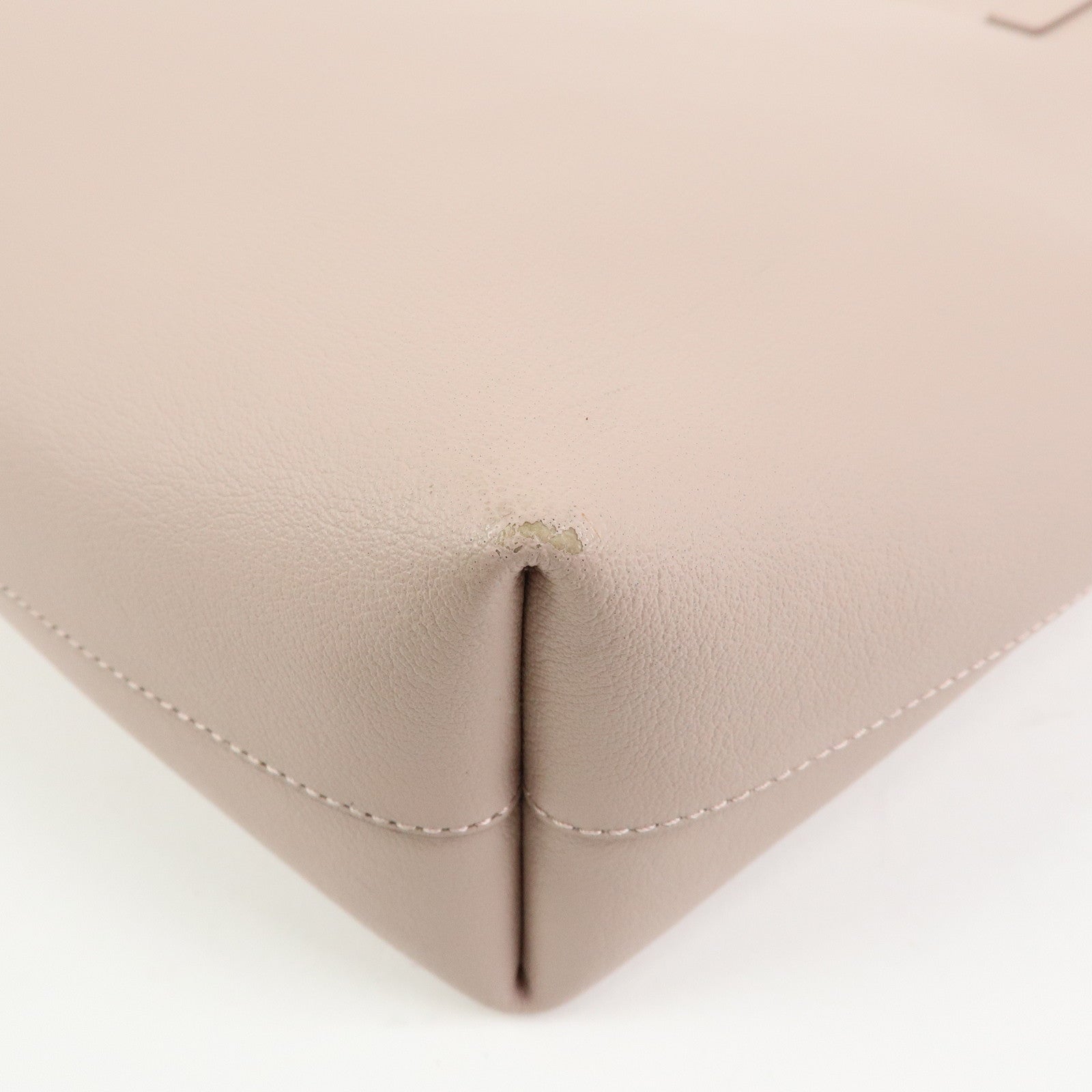 SAINT LAURENT PARIS Casandra Leather Tote Bag Shoulder Bag Pink Beige