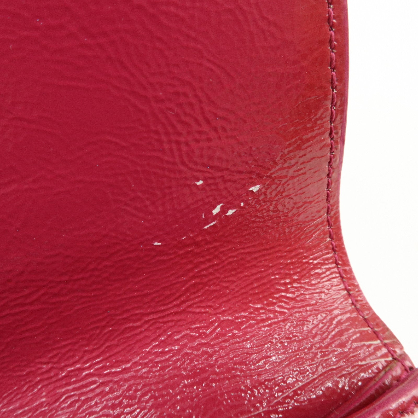 SAINT LAURENT PARIS Cassandra Patent Leather Clutch Bag Pink 203855