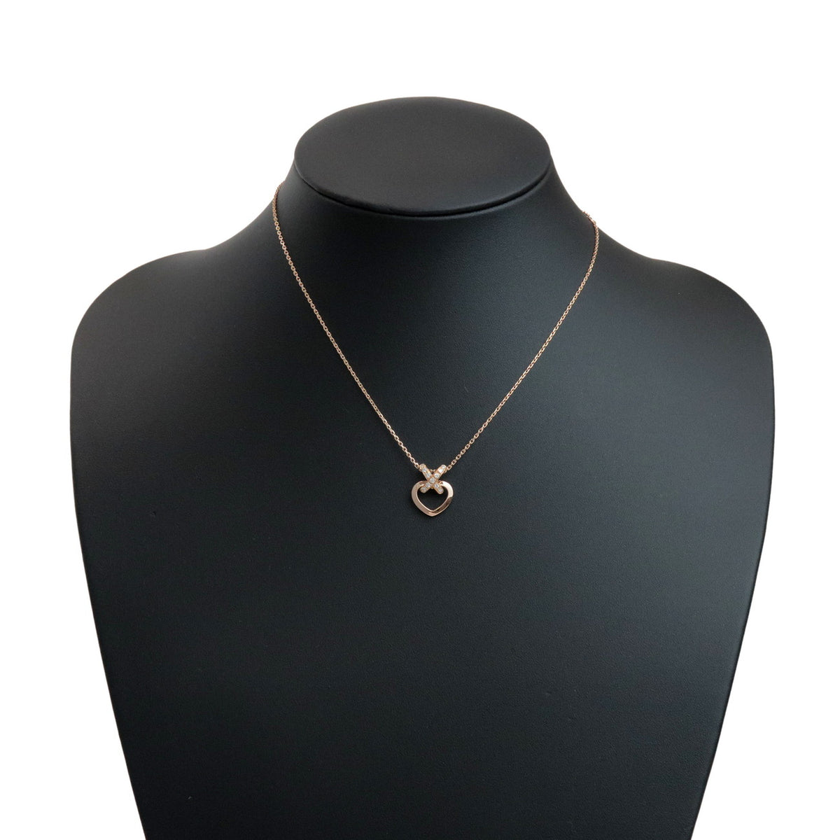 CHAUMET Liens de Chaumet Diamond Heart Necklace K18 750PG Rose Gold